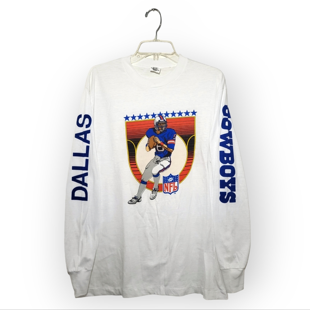 Dallas Cowboys Vintage 80s Long Sleeve Football Shirt Large